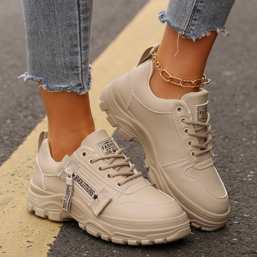 Sneakers Donna Chunky Casual con Suola Alta Spessa in similpelle