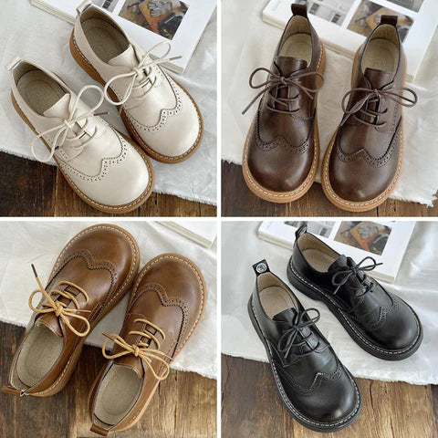 Scarpe Donna Stringate Oxford Brogue Basse Casual Eleganti