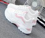 Sneakers Donna Sportive Casual con Suola Alta Ammortizzata in similpelle