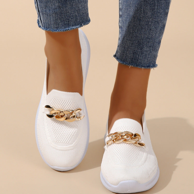 Mocassini Sneakers Donna Casual Slip-On con Suola Flessibile in Tessuto Mesh Traspirante