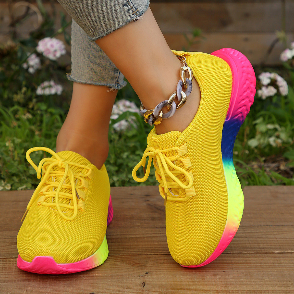 Sneakers Donna Sportive Running Multicolor in Tessuto Mesh Traspirante