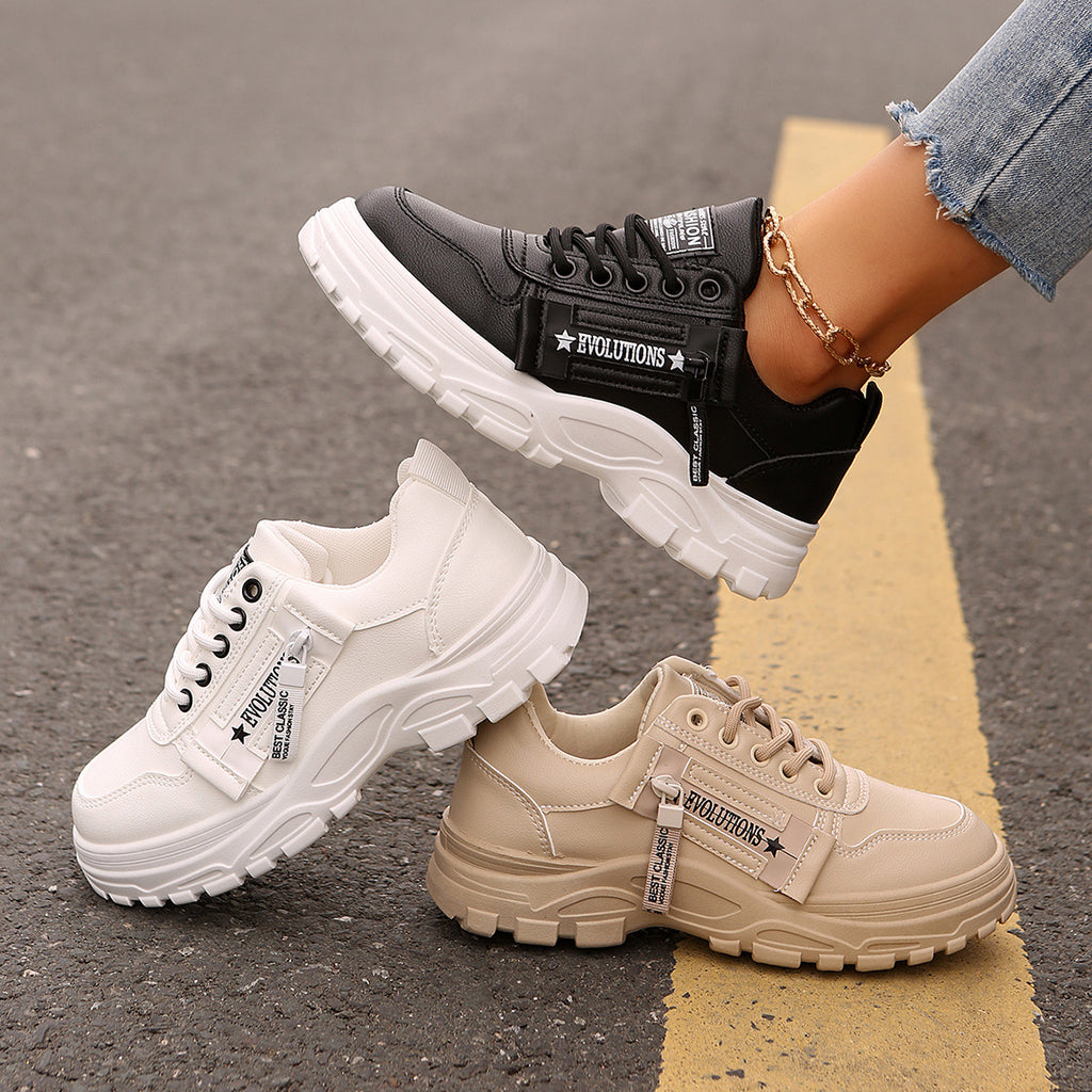Sneakers Donna Chunky Casual con Suola Alta Spessa in similpelle