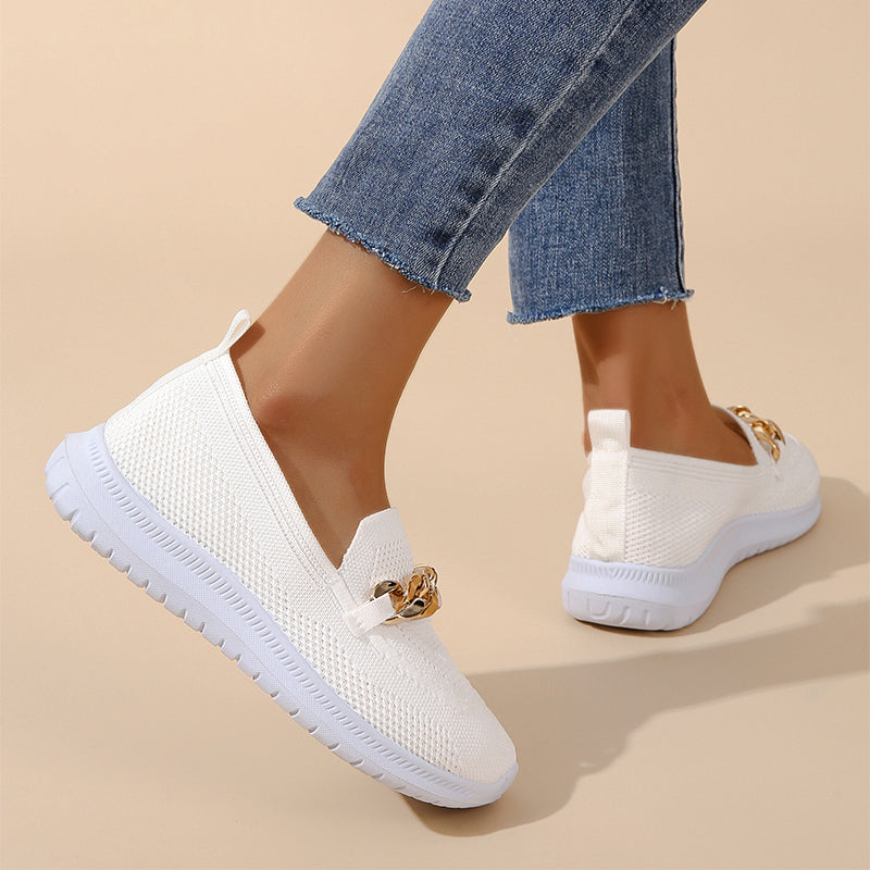 Mocassini Sneakers Donna Casual Slip-On con Suola Flessibile in Tessuto Mesh Traspirante
