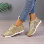Sneakers Donna Eleganti Slip-On Comode Senza Lacci Glitter