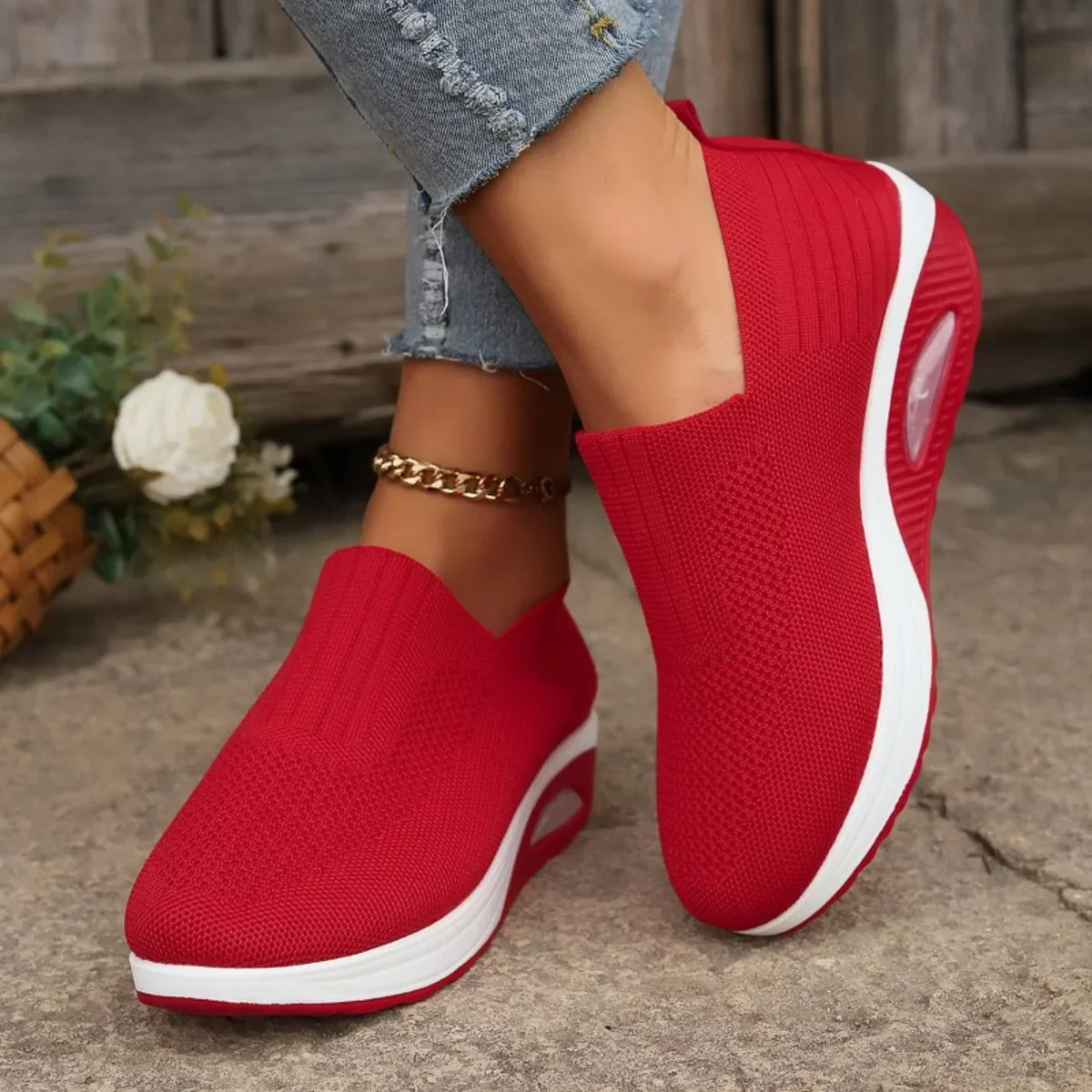 Sneakers Donna Slip On Scarpe Casual Traspiranti Senza Lacci