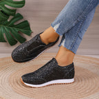 Sneakers Donna Eleganti Slip-On Comode Senza Lacci Glitter