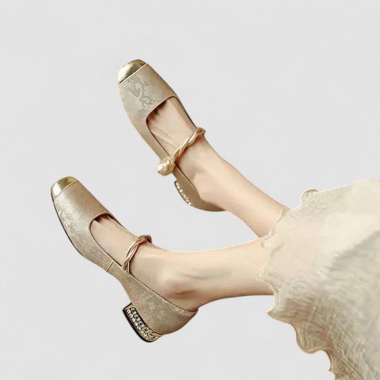 Scarpe Donna Mary Jane Eleganti con Cinturino e Tacco Basso