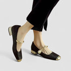 Scarpe Donna Mary Jane Eleganti con Cinturino e Tacco Basso