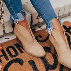 Stivaletti da Donna Ankle Boots con Punta Affusolata e Tacco Largo