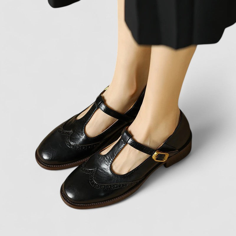 Scarpe Donna Mary Jane Basse Casual Eleganti con Cinturino e Fibbia