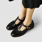 Scarpe Donna Mary Jane Basse Casual Eleganti con Cinturino e Fibbia