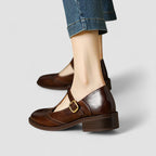 Scarpe Donna Mary Jane Basse Casual Eleganti con Cinturino e Fibbia