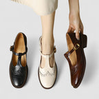 Scarpe Donna Mary Jane Basse Casual Eleganti con Cinturino e Fibbia