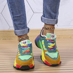 Sneakers Donna Casual Suola Spessa Platform Stile Chunky arcobaleno