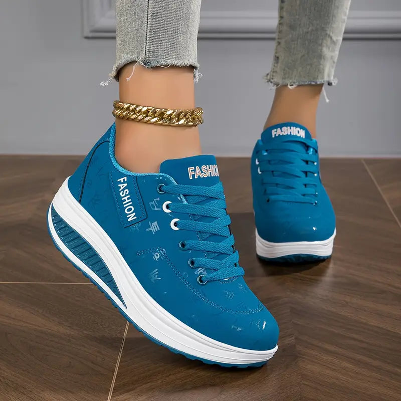 Sneakers Donna con zeppa Casual in similpelle