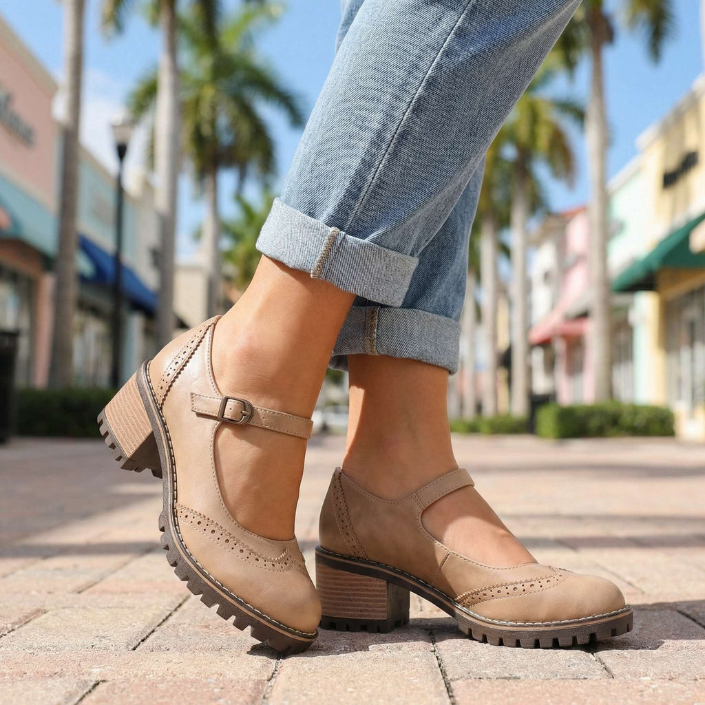 Scarpe Mary Jane da Donna con Tacco Largo