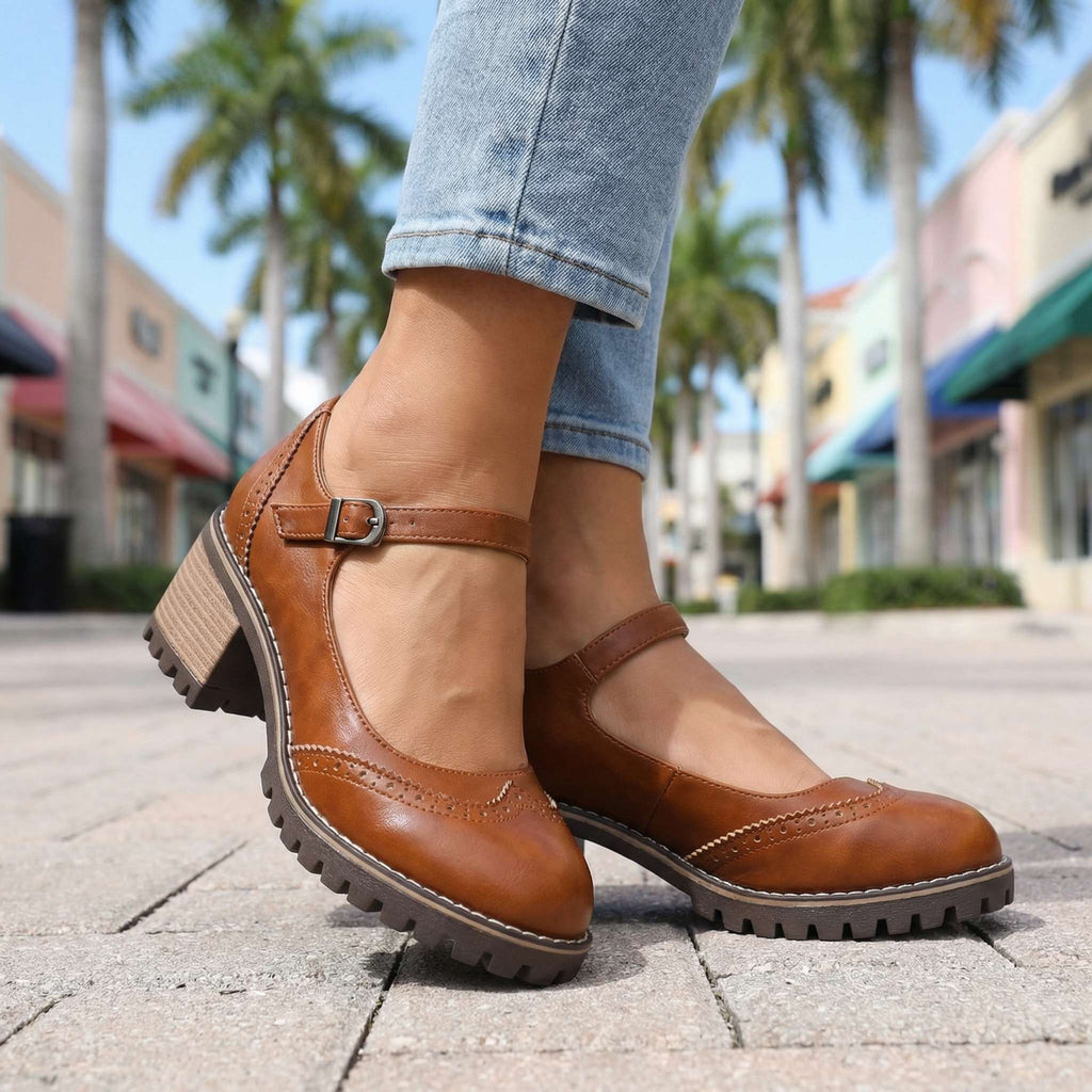 Scarpe Mary Jane da Donna con Tacco Largo