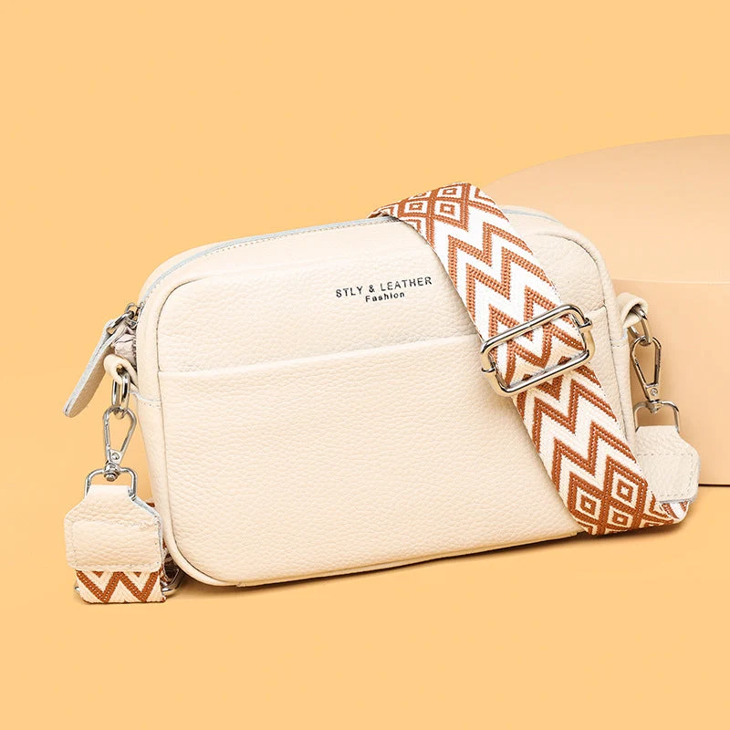 Borsa a Tracolla Donna in similpelle con Tracolla Larga Geometrica