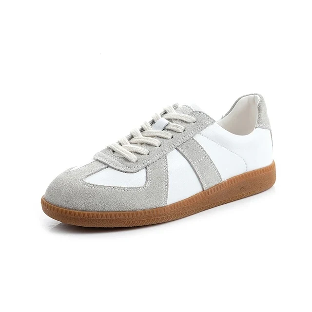 Sneaker Donna in similpelle Stile German Trainer con Suola in Gomma