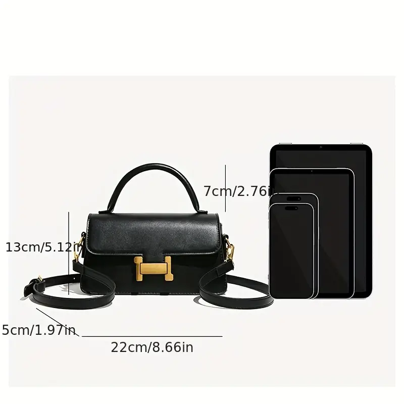 Borsa a Mano Donna con Tracolla e Chiusura Dorata - Borsa Elegante Piccola