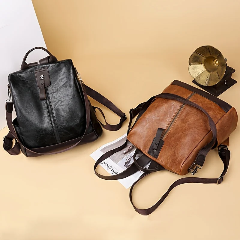 Damen-Rucksack Tasche Diebstahlsicher aus Kunstleder - Wasserdicht und geräumig für Reise und Arbeit
