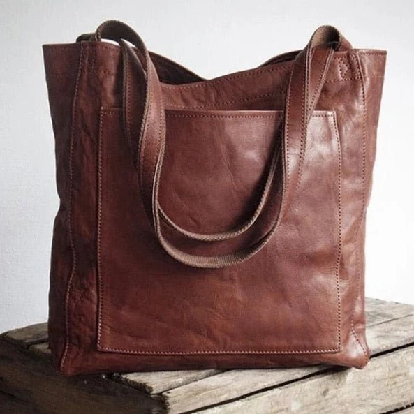 Borsa Shopper Donna Grande a Spalla - Tote Bag Capiente Vintage in similpelle
