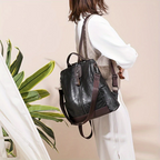Damen-Rucksack Tasche Diebstahlsicher aus Kunstleder - Wasserdicht und geräumig für Reise und Arbeit