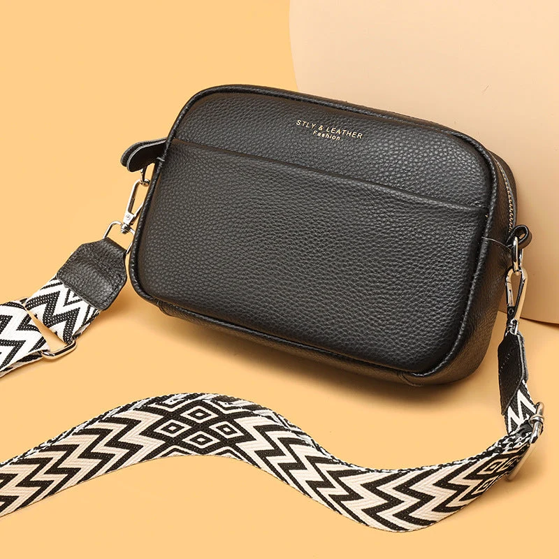 Borsa a Tracolla Donna in similpelle con Tracolla Larga Geometrica