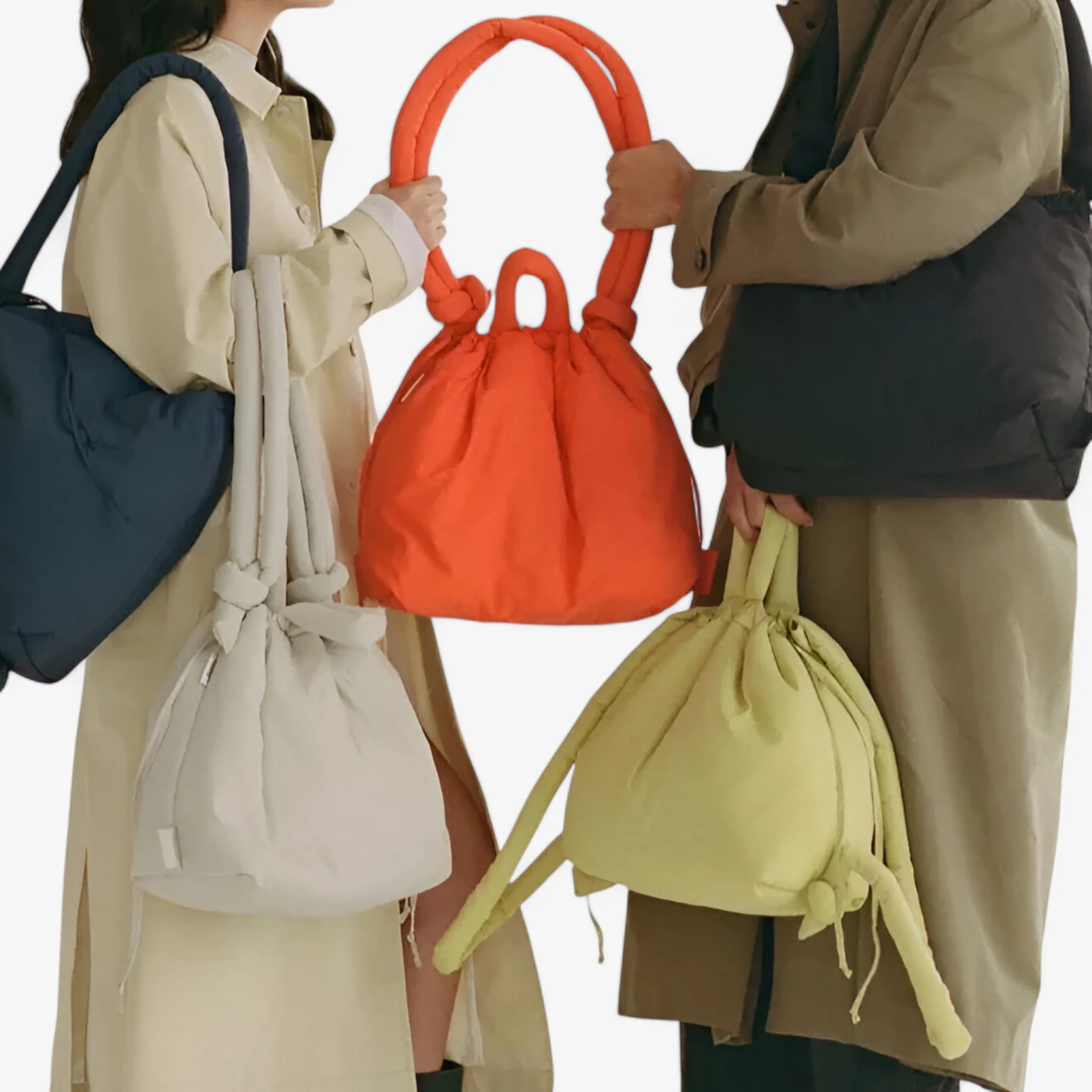 Borsa Puffer Donna grande Soffice con Manici a Nodo imbottita