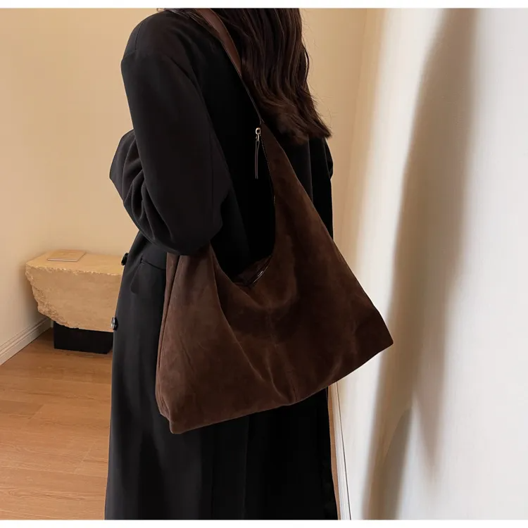 Borsa a Spalla Donna in Camoscio Borsa Hobo Bag Capiente