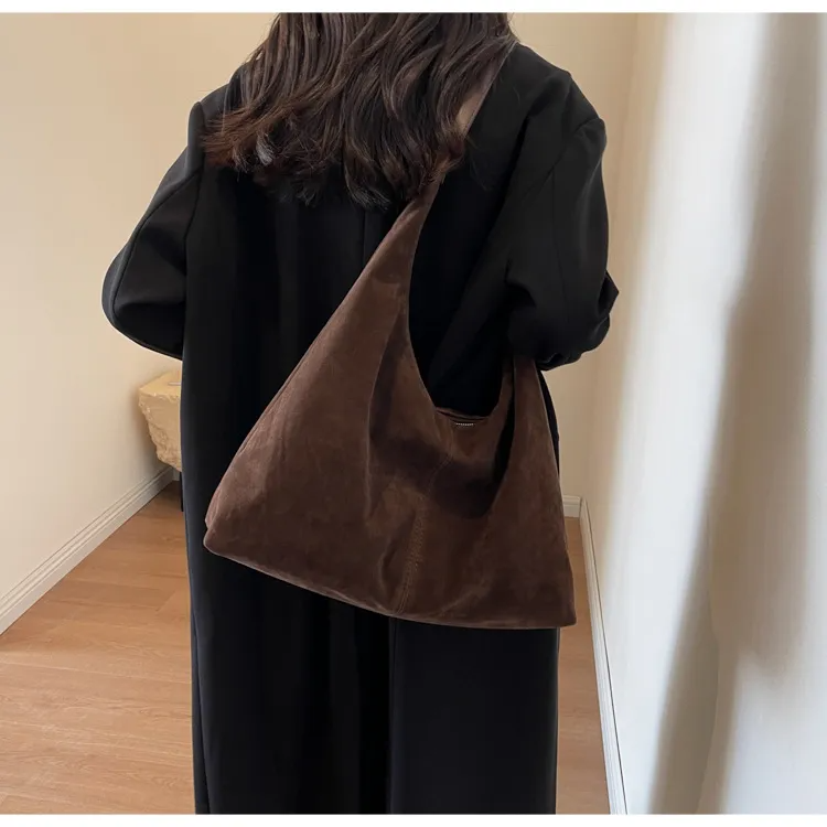 Borsa a Spalla Donna in Camoscio Borsa Hobo Bag Capiente