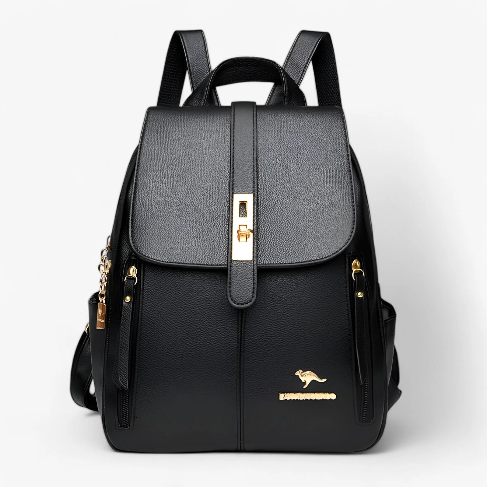 Zaino Donna Elegante in similpelle - Borsa Zainetto da Città e Lavoro con Dettagli Dorati
