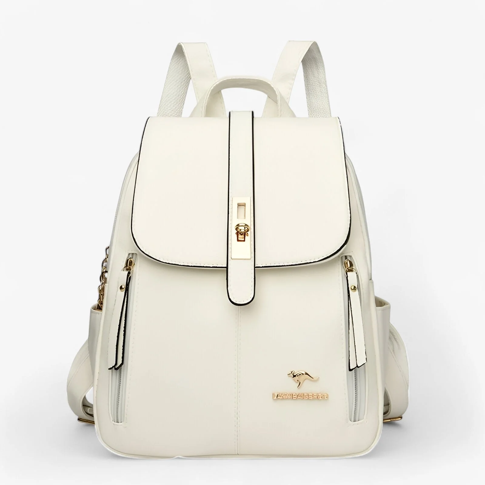 Zaino Donna Elegante in similpelle - Borsa Zainetto da Città e Lavoro con Dettagli Dorati