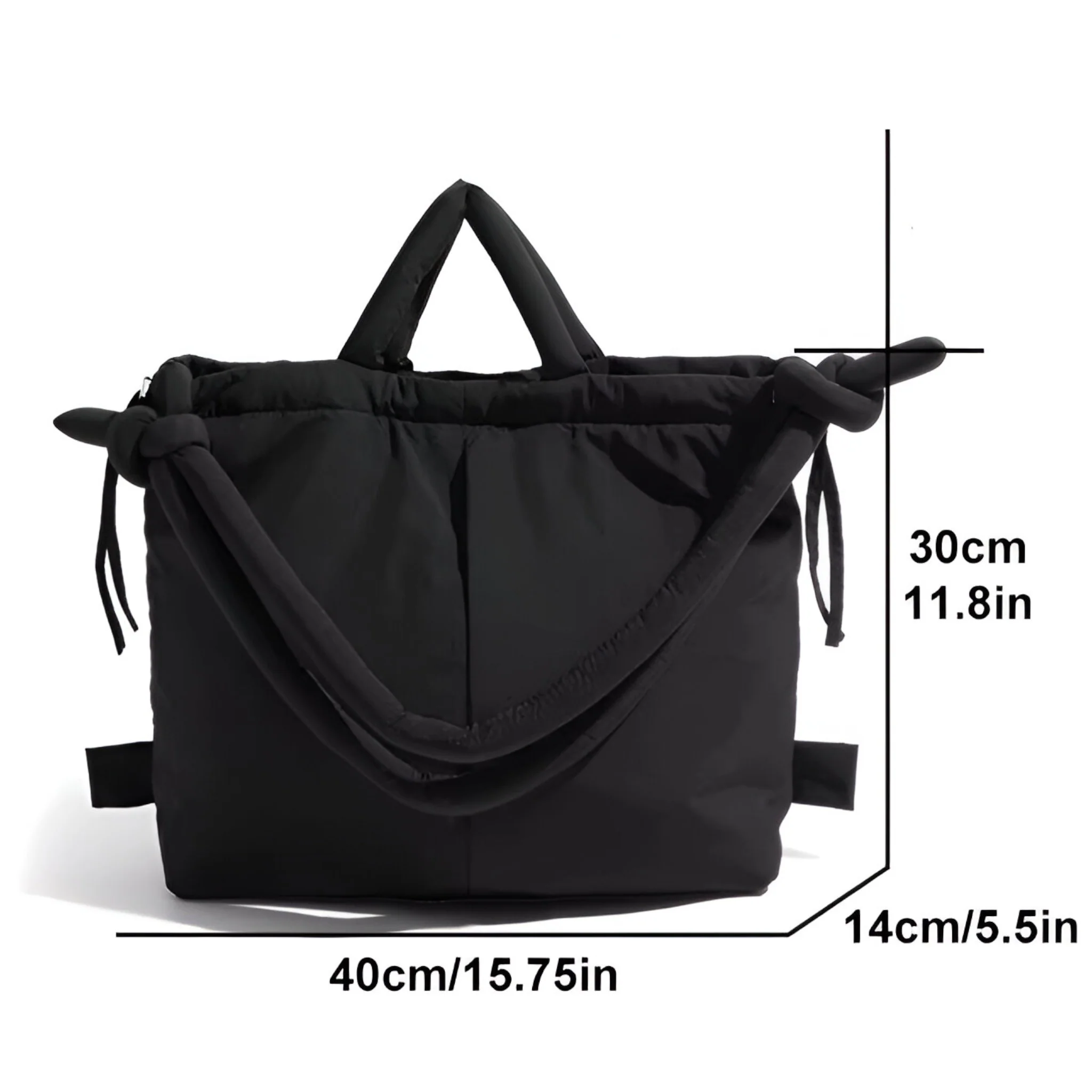 Borsa Puffer Donna grande Soffice con Manici a Nodo imbottita
