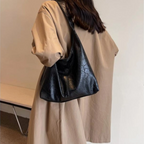 Borsa a Spalla Donna in similpelle Lucida - Borsa Hobo Capiente