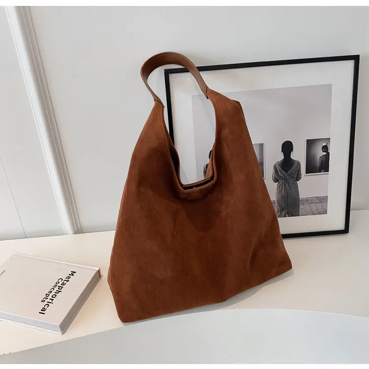 Borsa a Spalla Donna in Camoscio Borsa Hobo Bag Capiente