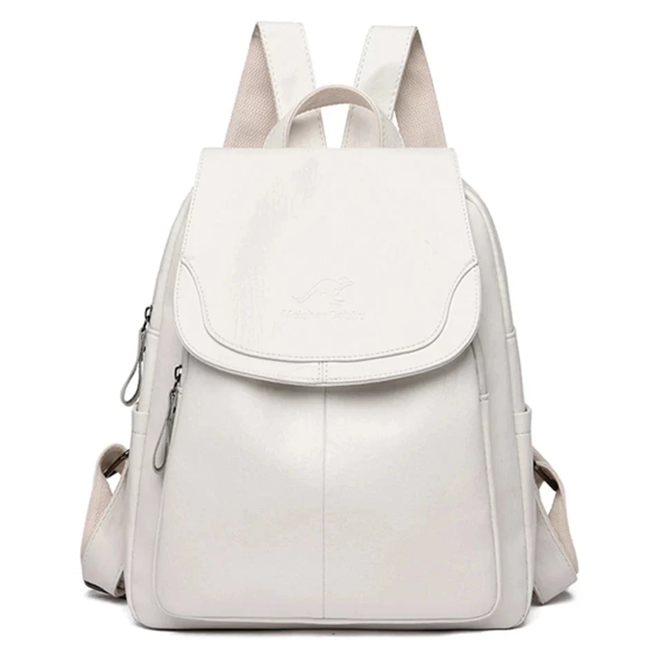 Eleganter Damenrucksack aus Kunstleder, geräumig, diebstahlsicher