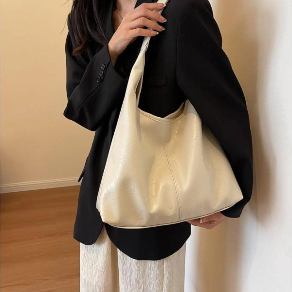 Borsa a Spalla Donna in similpelle Lucida - Borsa Hobo Capiente