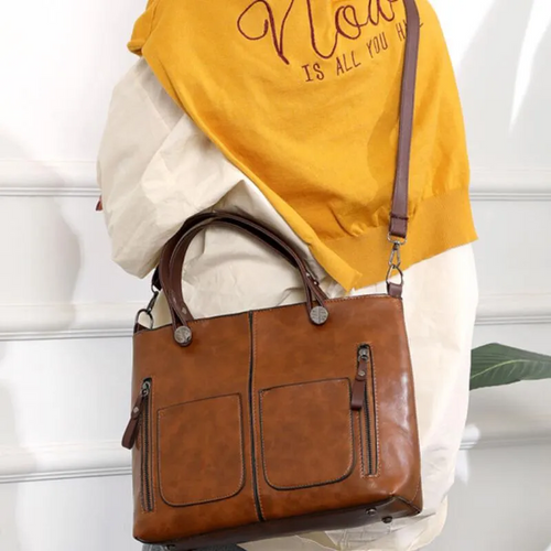Borsa a Mano e Tracolla Donna in similpelle Tote Bag Capiente con Tasche