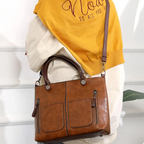 Damenhandtasche mit Schultergurt, geräumig, elegant, Vintage-Stil
