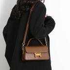 Borsa a Mano Donna con Tracolla e Chiusura Dorata - Borsa Elegante Piccola