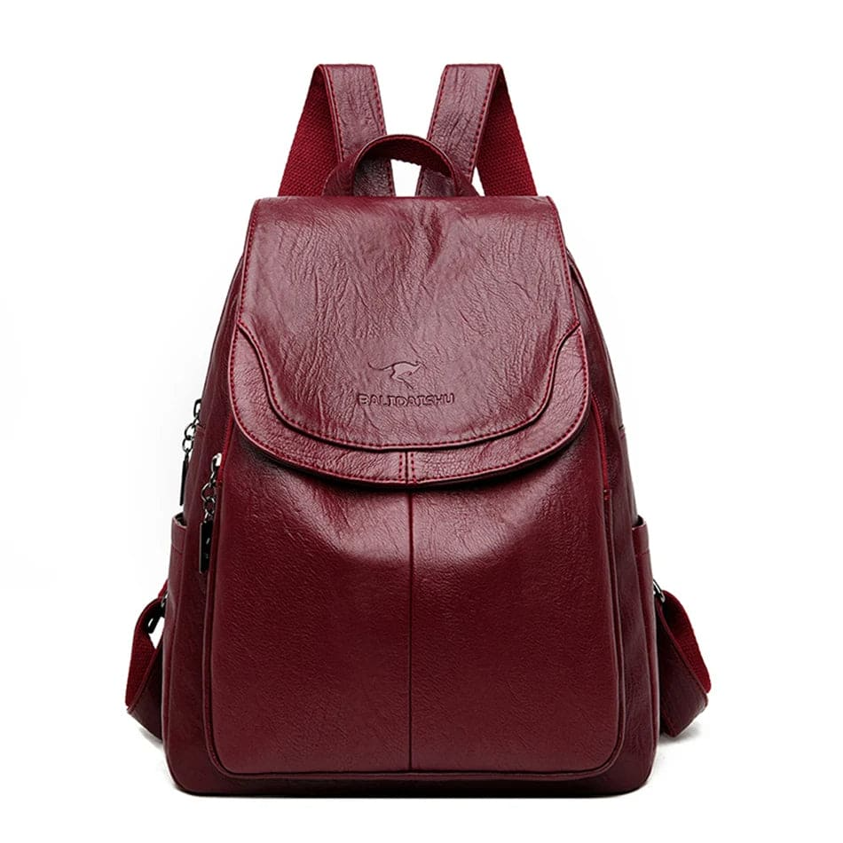 Eleganter Damenrucksack aus Kunstleder, geräumig, diebstahlsicher