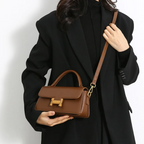 Borsa a Mano Donna con Tracolla e Chiusura Dorata - Borsa Elegante Piccola