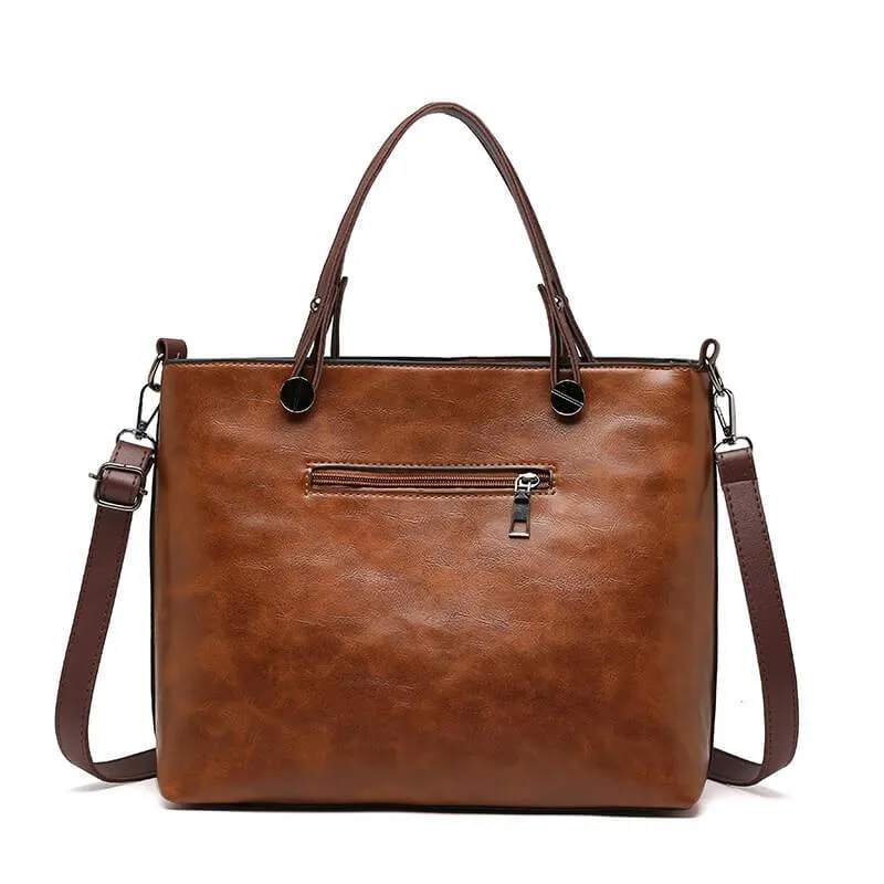 Borsa a Mano e Tracolla Donna in similpelle Tote Bag Capiente con Tasche