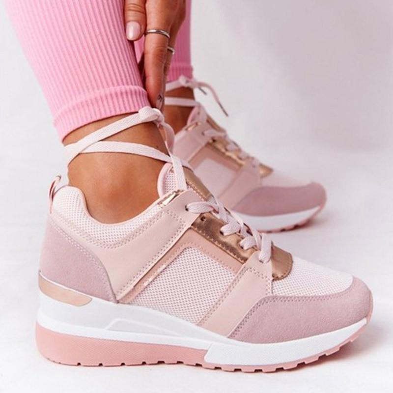 Scarpe da Ginnastica Donna Sneaker Casual con Zeppa